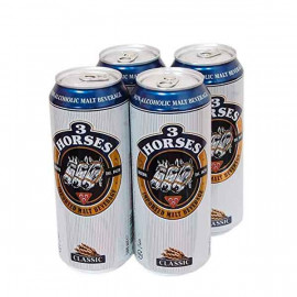 Three Horse Malt Beverage Can 4 x 500ml