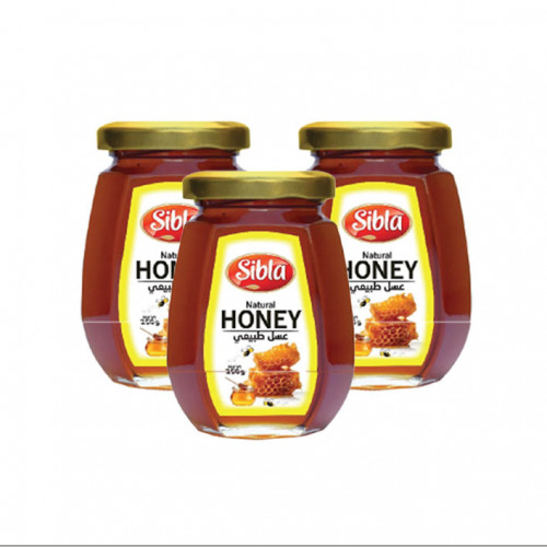 Sibla Honey Octa Glass Jar 250 Gm X 3'S
