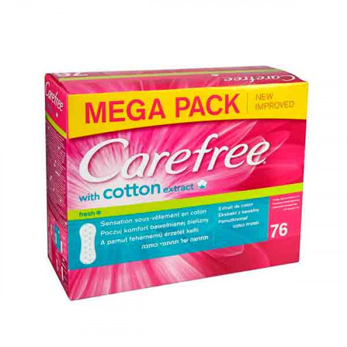 Carefree Panty Liners Normal With Cotton Extract 76s 