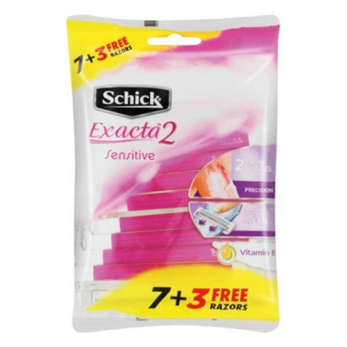 Schick Exacta 2 Sensitive Disposable Razors 7 + 3 Free  Schick Exacta 2 Sensitive Disposable Razors 7 + 3 Free