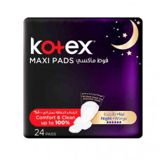 Kotex Maxi Pads Night + Wings 24s 
