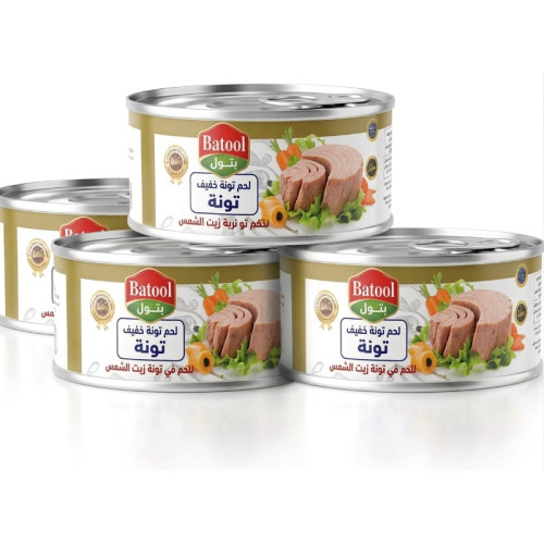 BATOOL LIGHT MEAT TUNA IN SUNFLOWER OIL 4 X 160GM