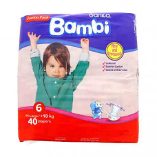 Sanita Bambi Baby Diapers Kids (+18Kg) 40s 