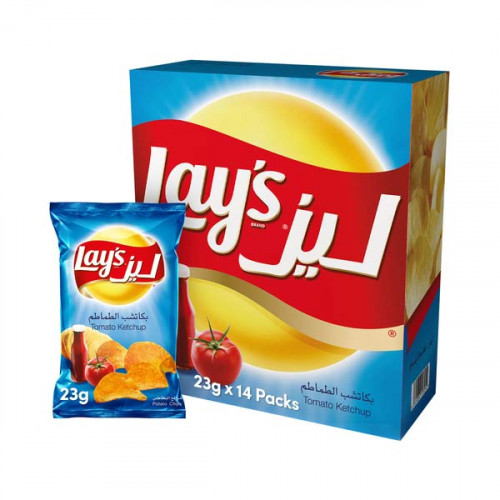 Lay-s Potato Chips Tomato Ketchup 14 x 23gm  Lay-s Potato Chips Tomato Ketchup 14 x 23gm