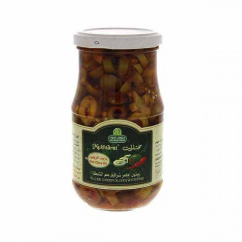 Halwani Sliced Green Olives With Chili 325gm 
