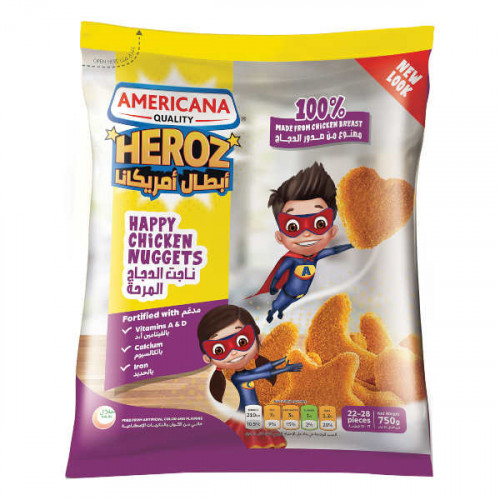 Americana Happy Chicken Nuggets 750gm  Americana Happy Chicken Nuggets 750gm