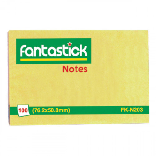 Fantastick Yellow Sticky Notes 2 x 3 Inches 100 Sheets   Fantastick Yellow Sticky Notes 2 x 3 Inches 100 Sheets