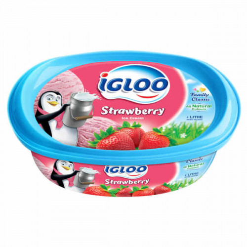 Igloo Ice Cream Strawberry 4Ltr  Igloo Ice Cream Strawberry 4Ltr