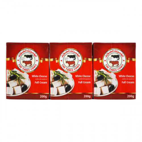 The Three Cows White Cheese Full Cream 3 x 200gm  The Three Cows White Cheese Full Cream 3 x 200gm