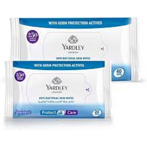 Yardley Anti Bactirial Wipes 40'S Yardley Anti Bactirial Wipes 40'S