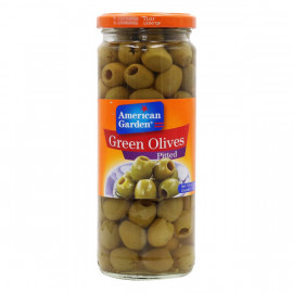 American Garden Green Olives Pitted 450gm