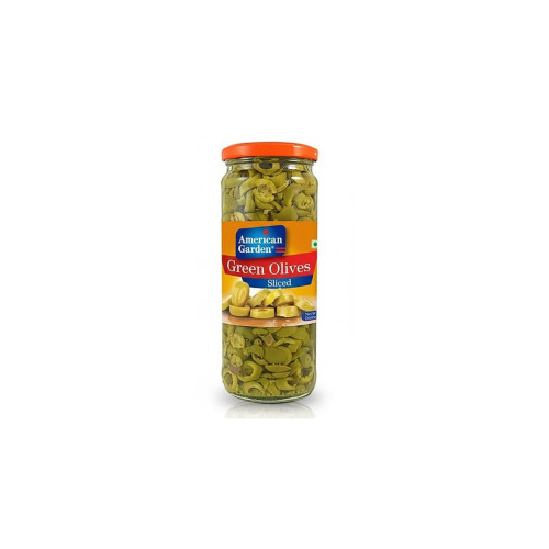 AMERCAN GARDEN GREEN SLICED OLIVES 450GM