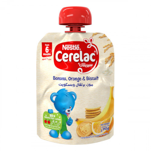Cerelac Banana, Orange and Biscuit Puree 90gm  Cerelac Banana, Orange and Biscuit Puree 90gm