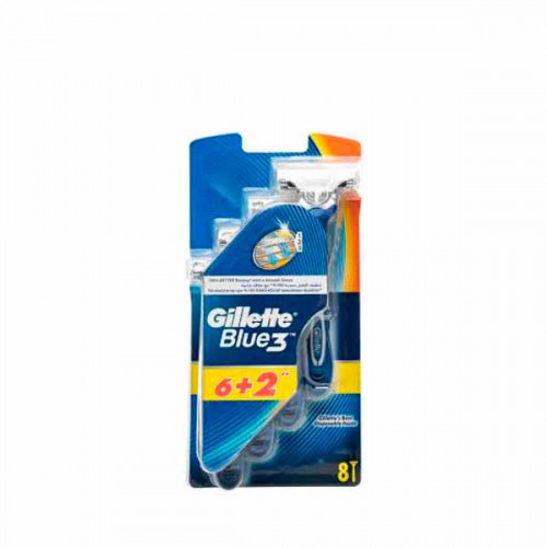 Gillette Blue 3 Cool Razors 6 + 2 Free  Gillette Blue 3 Cool Razors 6 + 2 Free