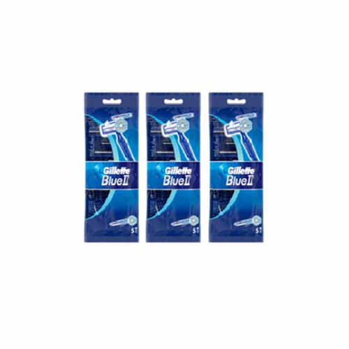 Gillette Blue Ii Disposable Razers 5-s 2 + 1 Free  Gillette Blue Ii Disposable Razers 5-s 2 + 1 Free