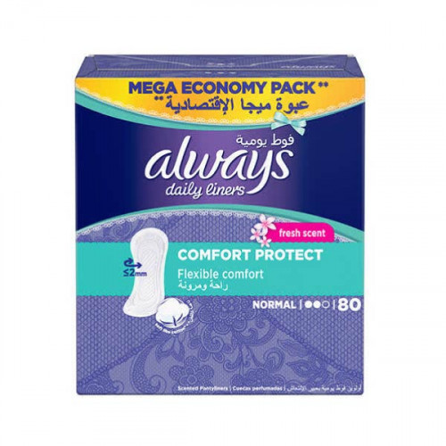 Always Daily Liners Comfort Protect Fresh Scent 80 Pads  Always Daily Liners Comfort Protect Fresh Scent 80 Pads