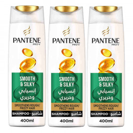 Pantene Smooth & Silky Shampoo 3 x 400ml