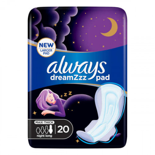 Always Dreamzz Maxi Thick Night Long 20 Pads  Always Dreamzz Maxi Thick Night Long 20 Pads