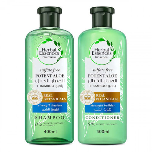 Herbal Essences Potent Aloe + Bamboo Shampoo 400ml + Conditioner 400ml  Herbal Essences Potent Aloe + Bamboo Shampoo 400ml + Conditioner 400ml