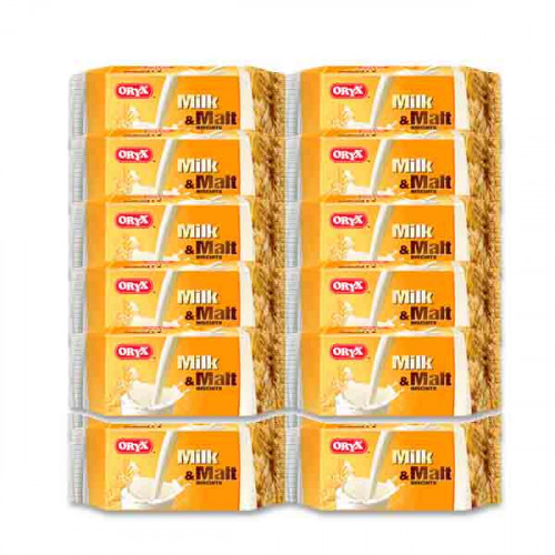 Oryx Milk & Malt Biscuits 12 x 48gm  Oryx Milk & Malt Biscuits 12 x 48gm