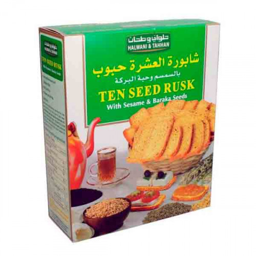 Halwani Ten Seed Rusk With Sesame & Baraka Seeds 300gm  Halwani Ten Seed Rusk With Sesame & Baraka Seeds 300gm