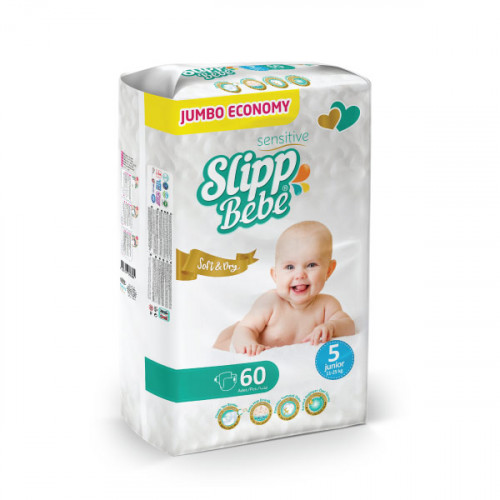 Slipp Bebe Baby Diapers Junior 11-25Kg 60-s  Slipp Bebe Baby Diapers Junior 11-25Kg 60-s