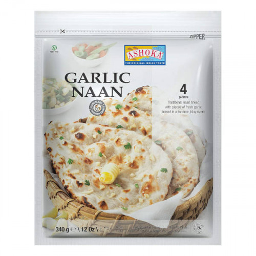 Ashoka Frozen Garlic Naan 340gm  Ashoka Frozen Garlic Naan 340gm